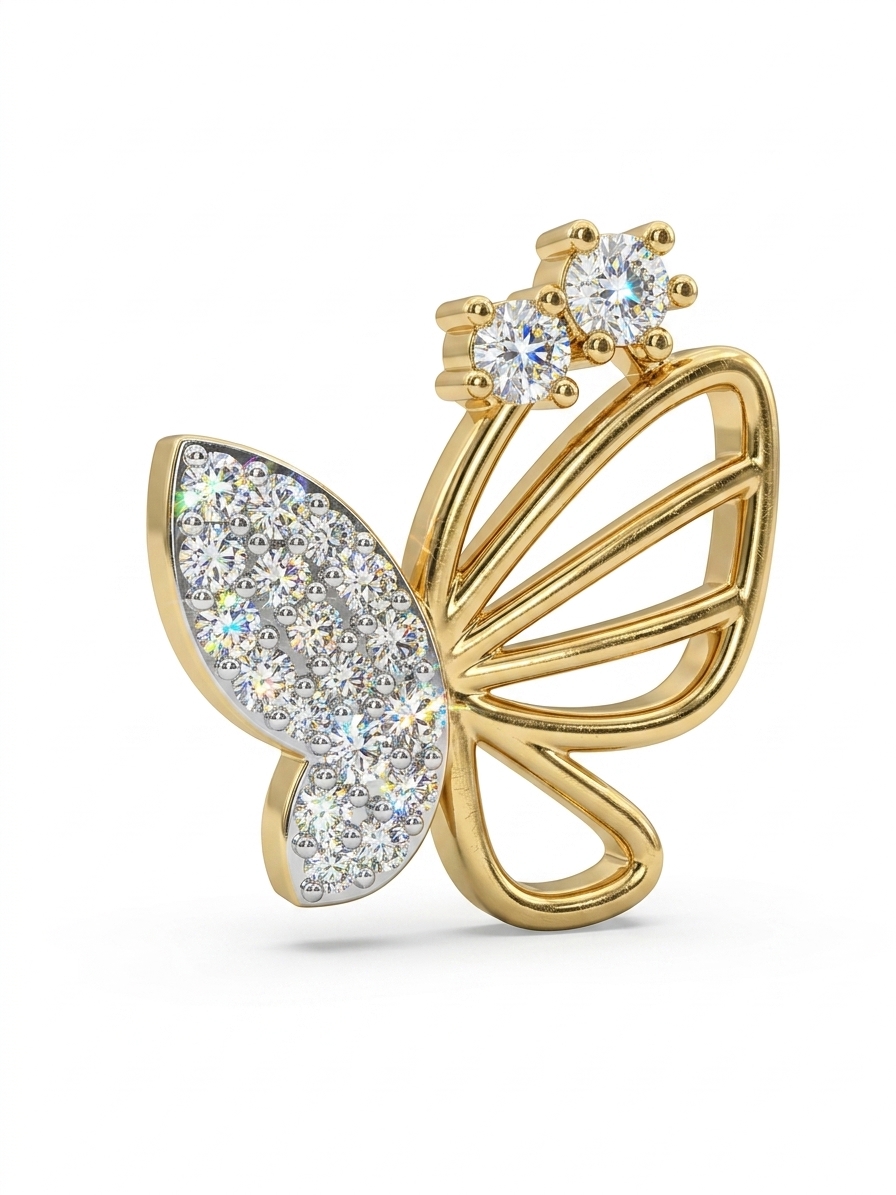 Elegant Butterfly CZ Stud Earring for Women