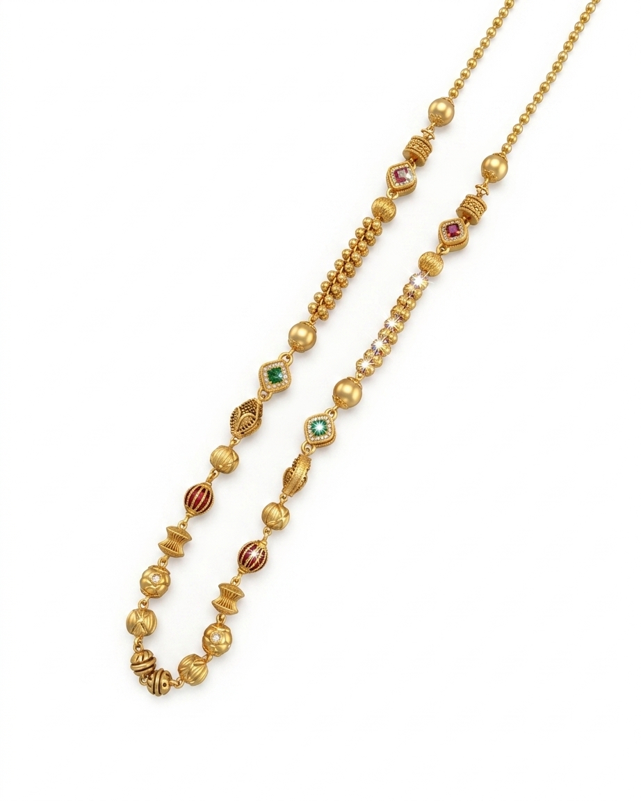 Ethnic Gold Plated Long Necklace for Women