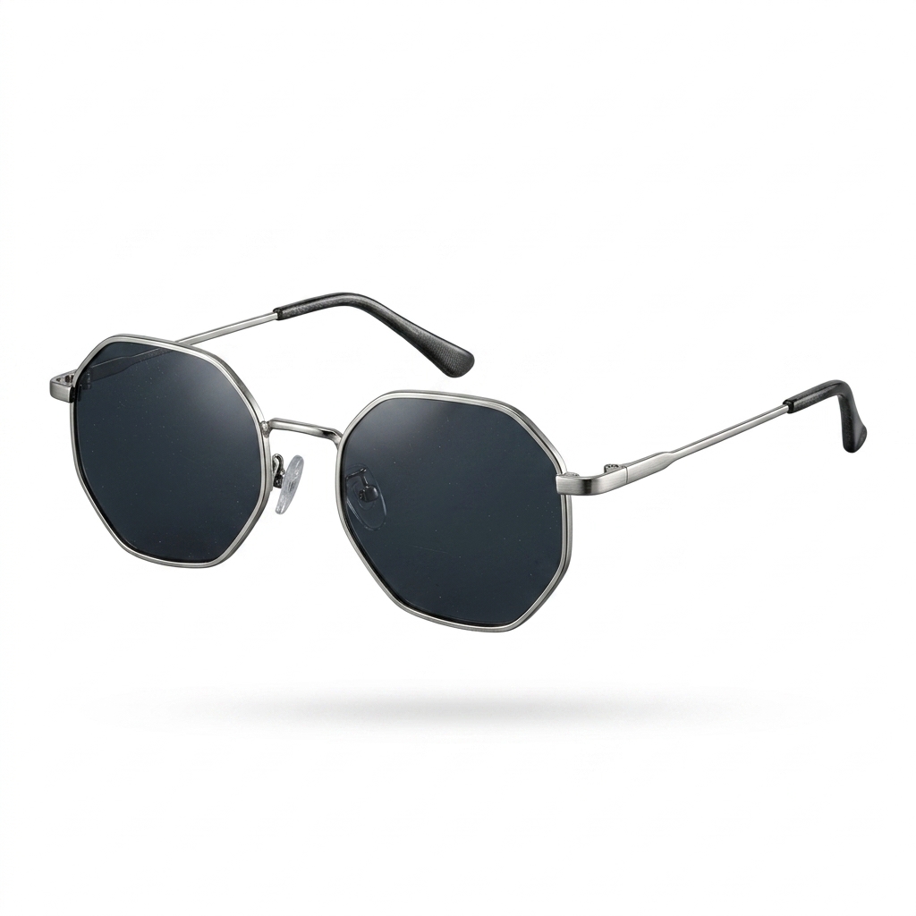 Octagonal Metal Frame Sunglasses