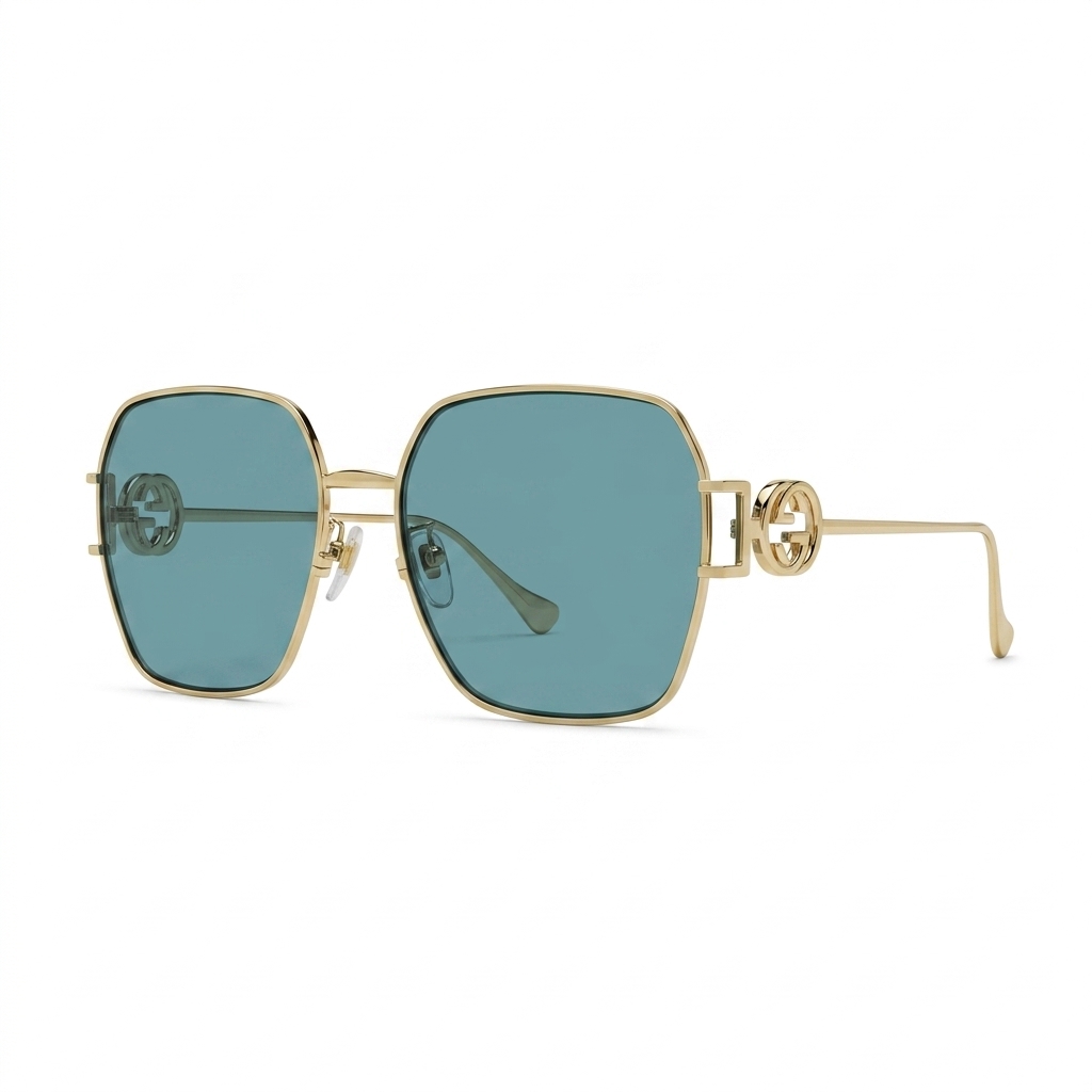 Chic Hexagonal Gold Frame Sunglasses