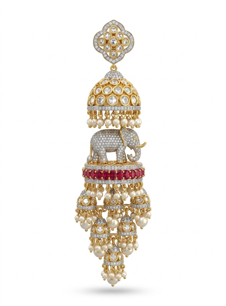 Elephant Design Jhumka Earrings for Women