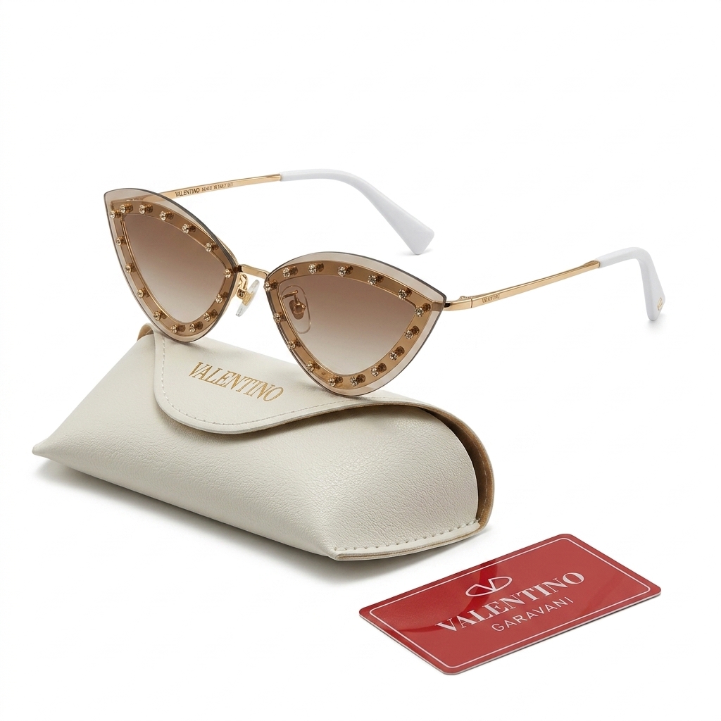 Cat-Eye Studded Fashion Sunglasses