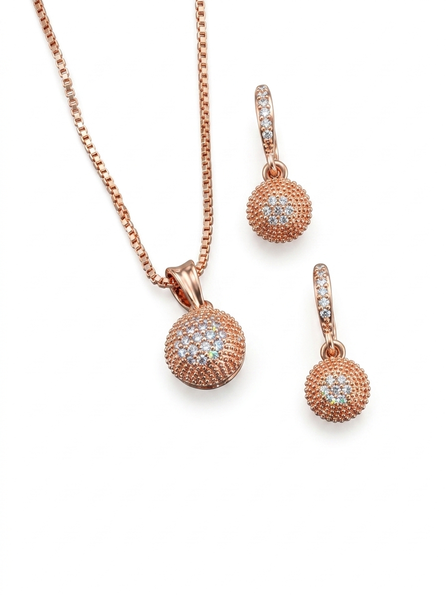 Rose Gold CZ Jewellery Set for Women