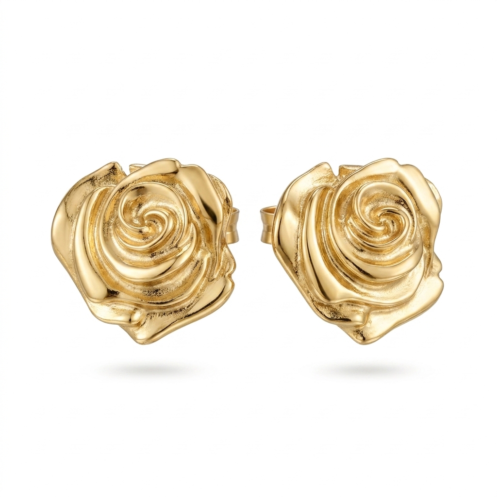 Elegant Rose Stud Earrings for Women