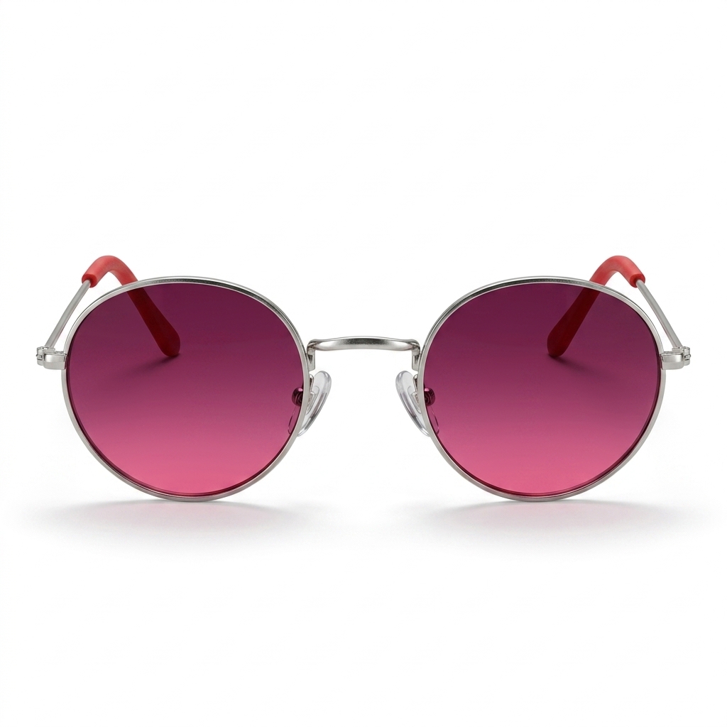 Pink Gradient Round Sunglasses for Men Women