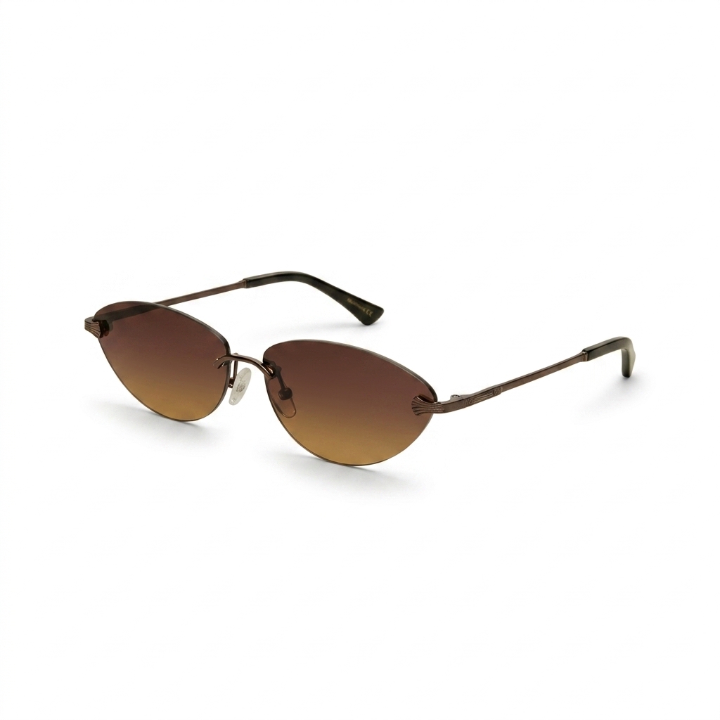 Women's Rimless Oval Gradient Sunglasses