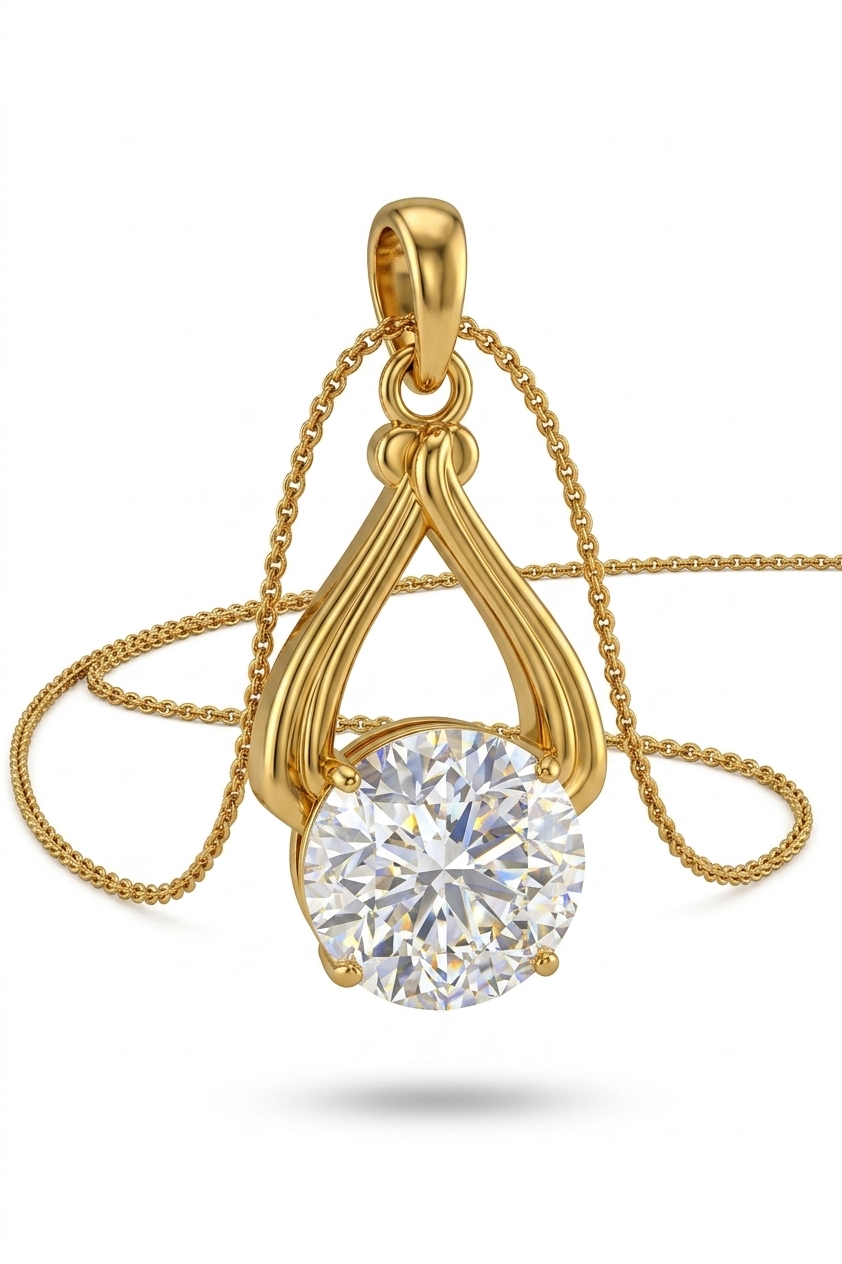 Solitaire Pendant with Chain for Women