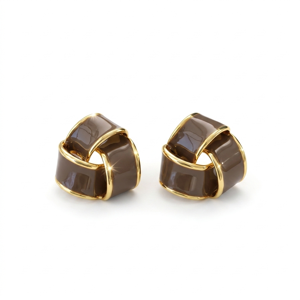 Stylish Geometric Knot Stud Earrings for Women