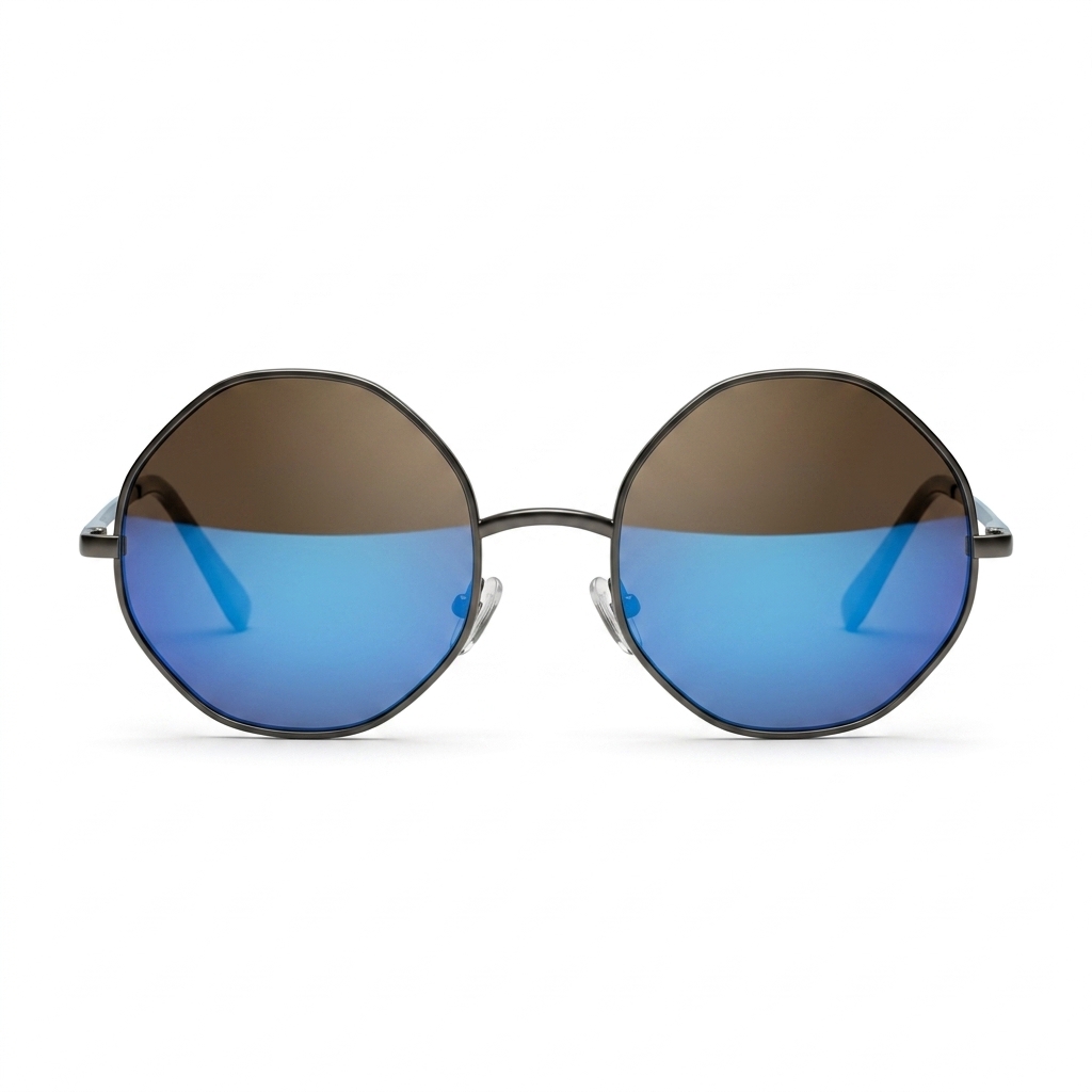 Generic Round Mirrored Sunglasses for Men Women