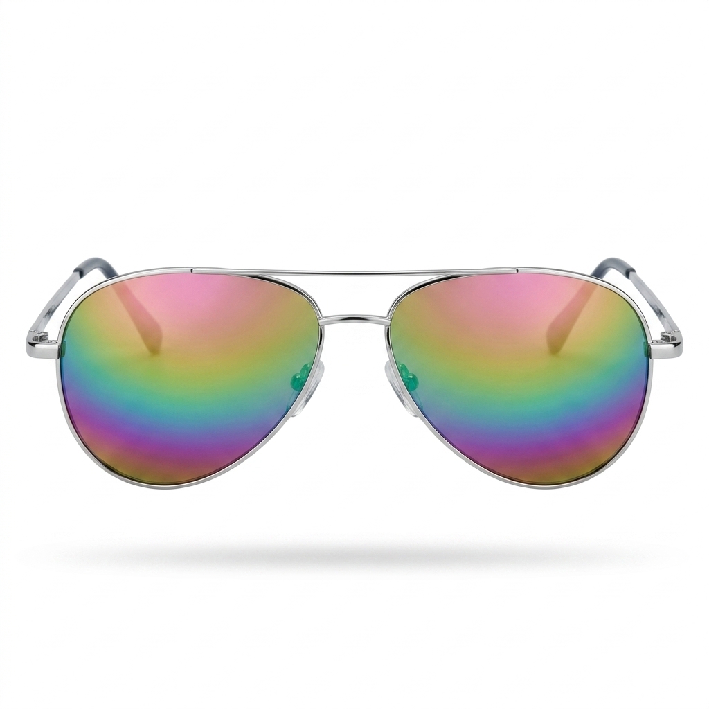 Rainbow Mirrored Aviator Sunglasses