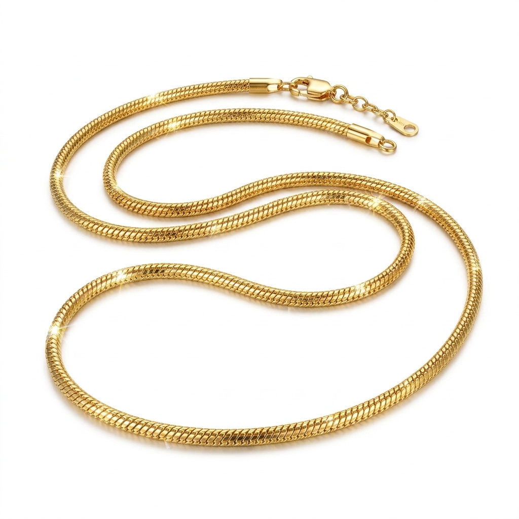 Gold Plated Snake Chain Necklace for Men & Women