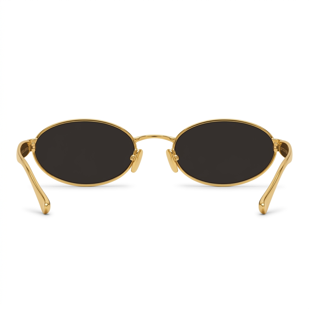 Oval Frame Gold Sunglasses for Men & Women