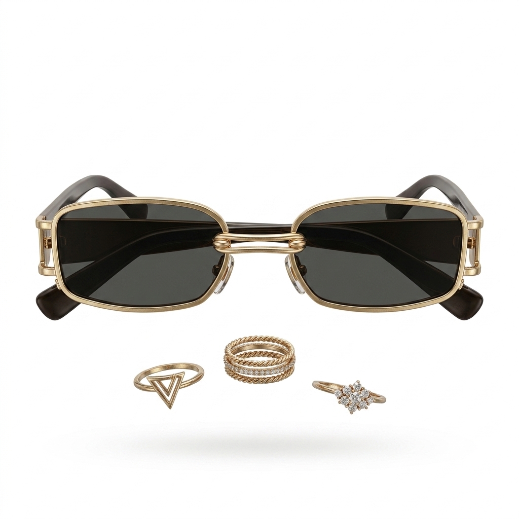 Retro Gold Frame Sunglasses for Men & Women