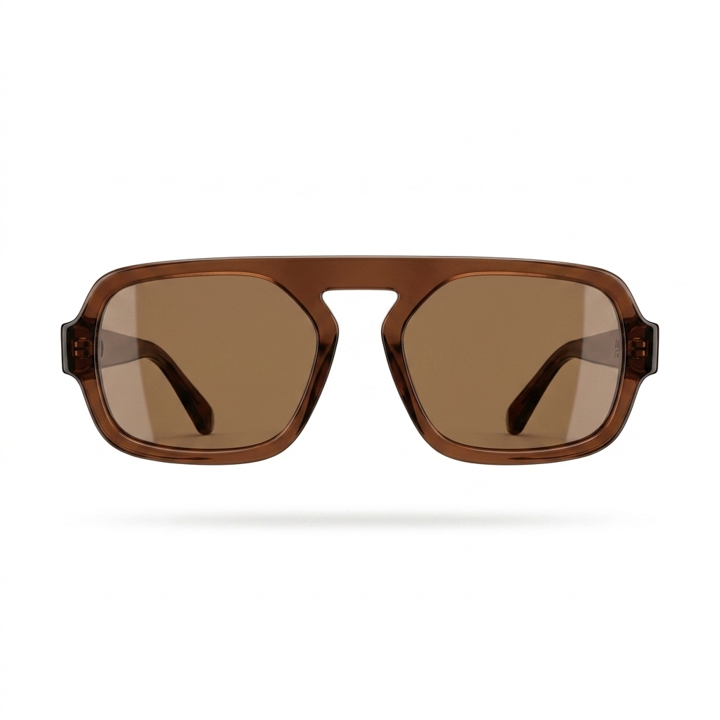 Trendy Brown Square Aviator Sunglasses for Men & Women