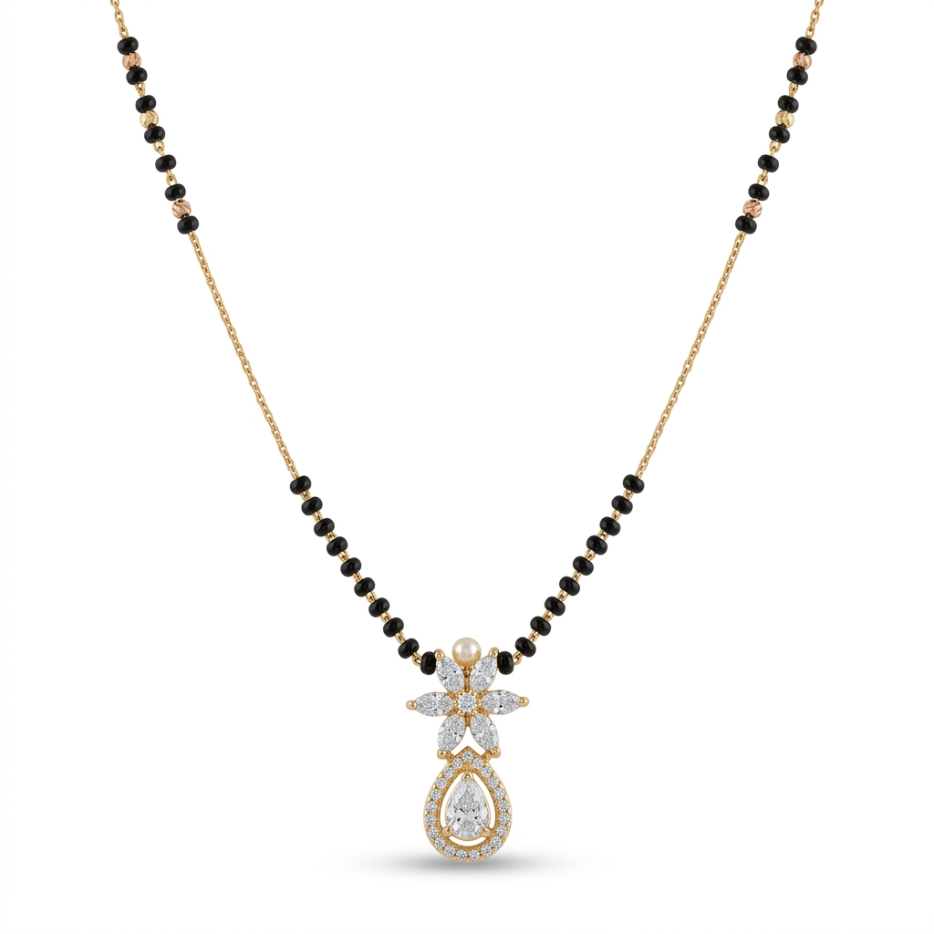 Floral & Tear Drop Mangalsutra for Women