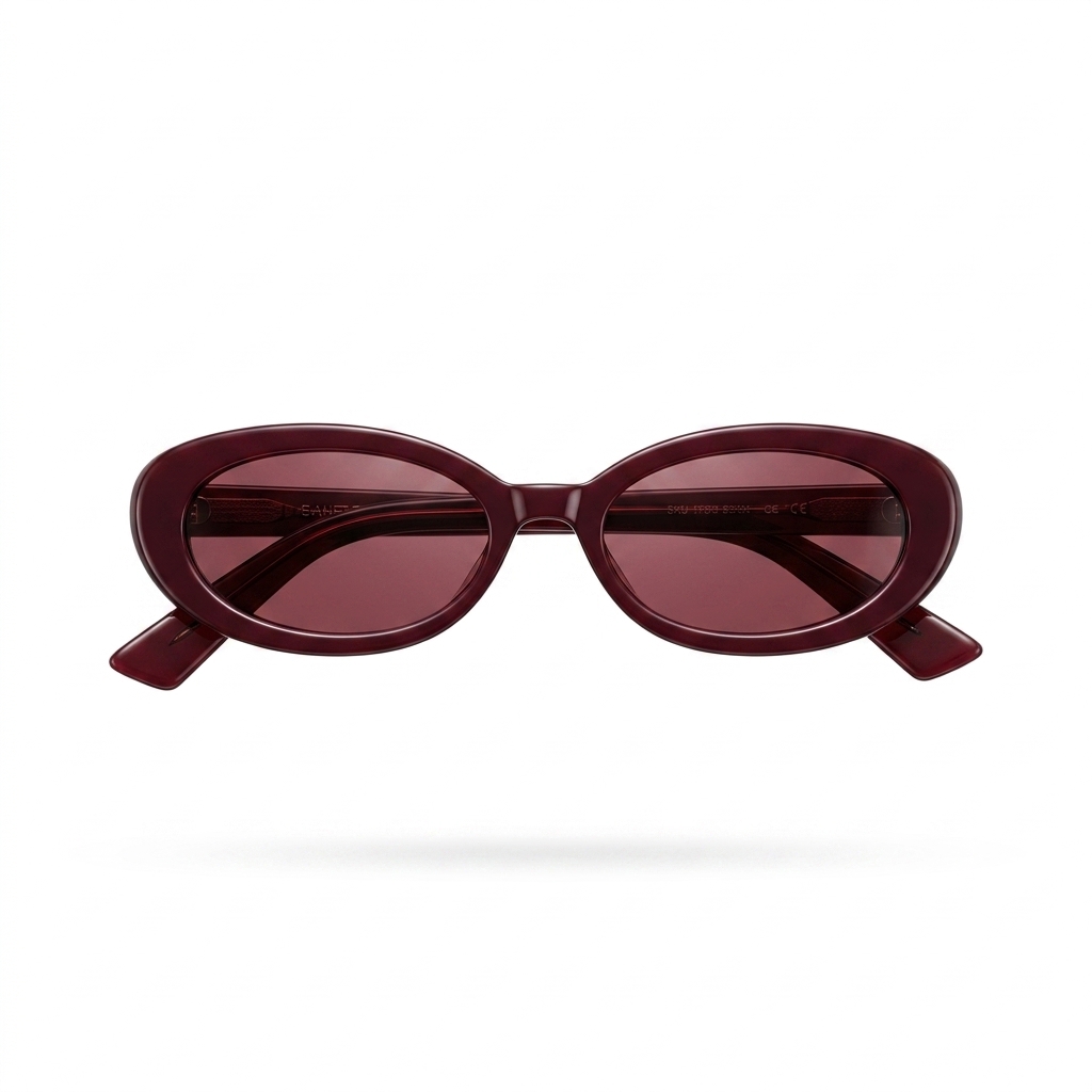 Oval Maroon Fashion Sunglasses for Women