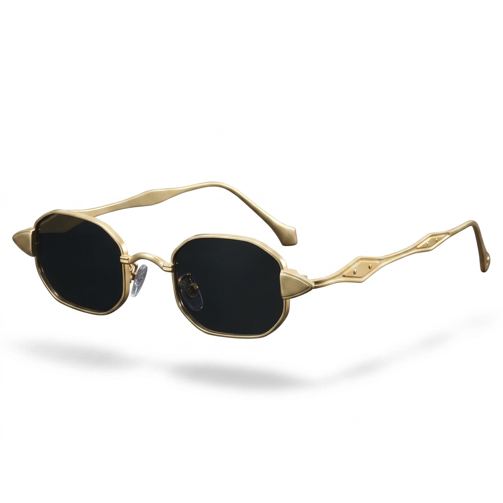 Trendy Octagonal Metal Frame Sunglasses