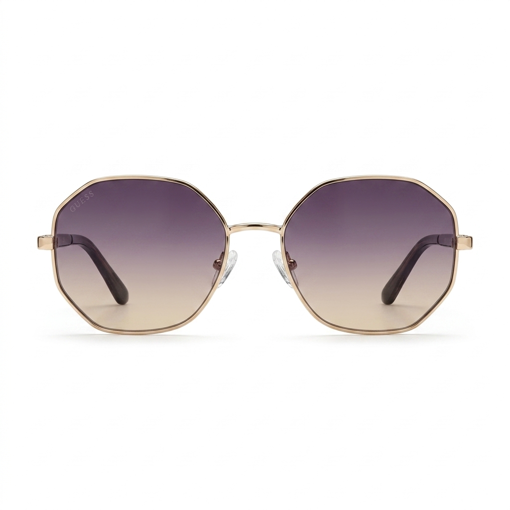 Guess Octagonal Metal Frame Gradient Sunglasses