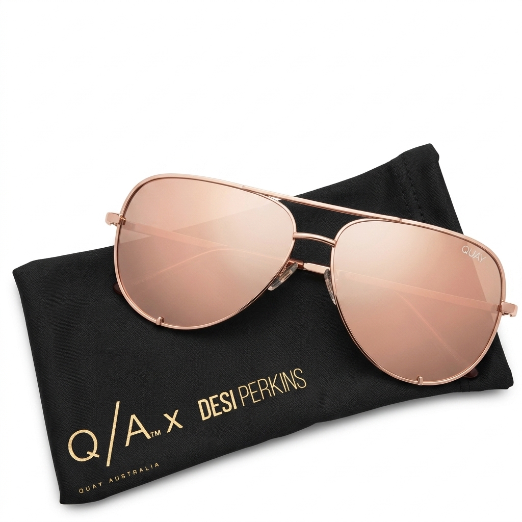 Stylish Rose Gold Aviator Sunglasses for Women