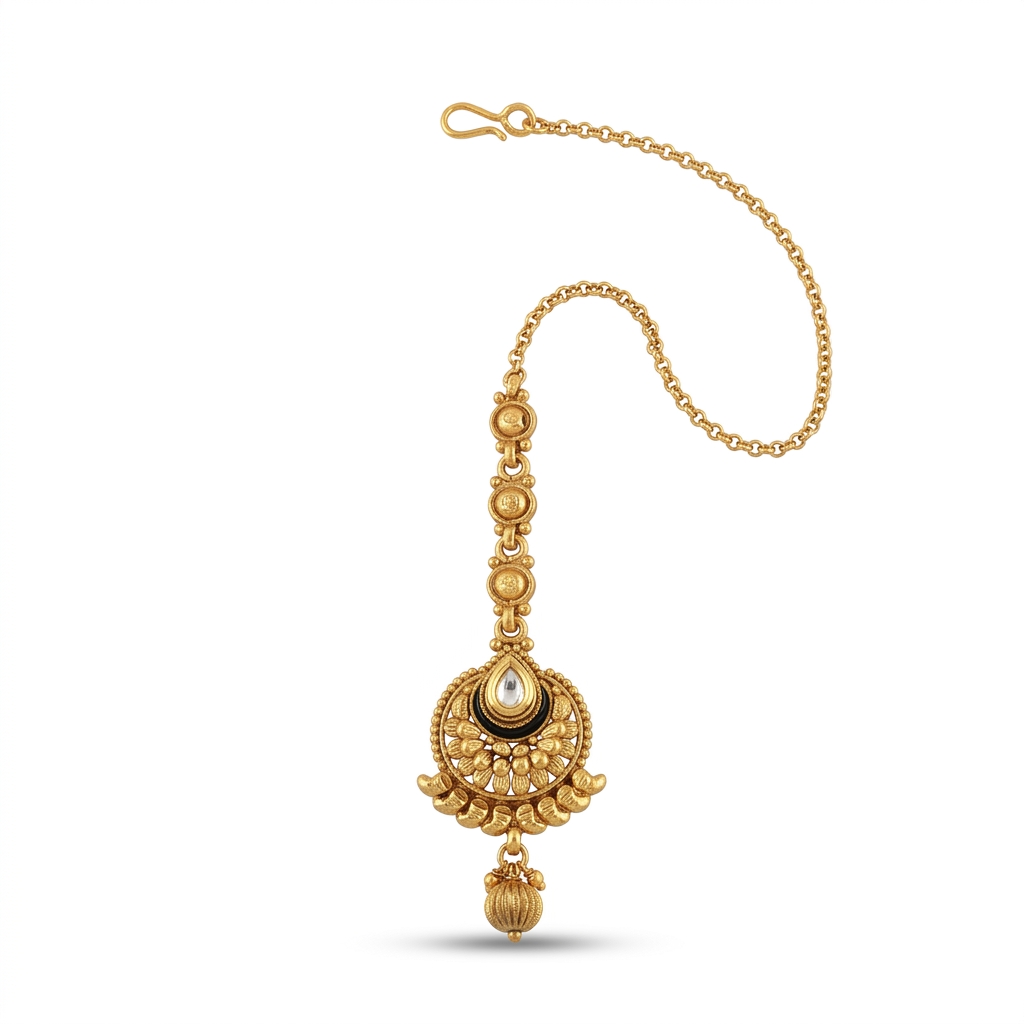 Antique Gold Plated Maang Tikka | Indian Jewellery