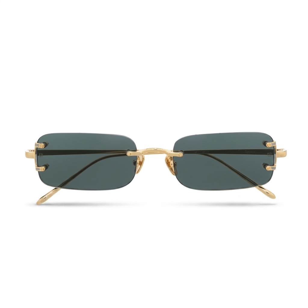 Trendy Gold Frame Rimless Sunglasses for Men & Women