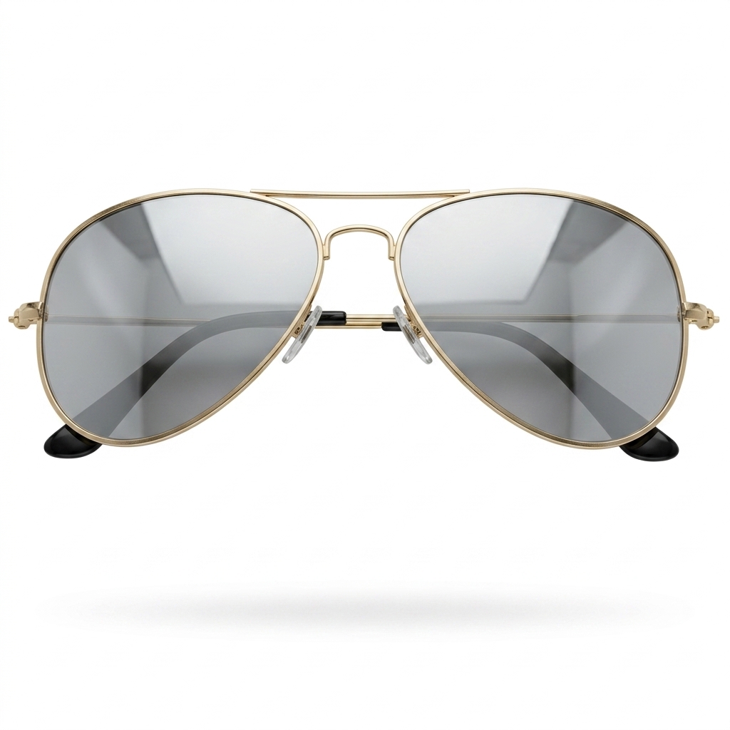 Gold Frame Mirrored Aviator Sunglasses