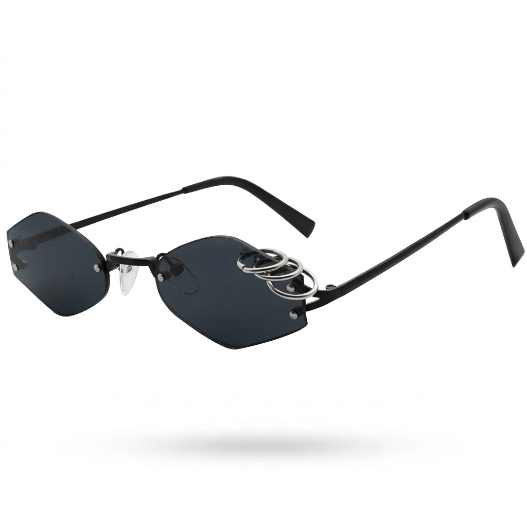 Stylish Rimless Hexagonal Sunglasses for Women