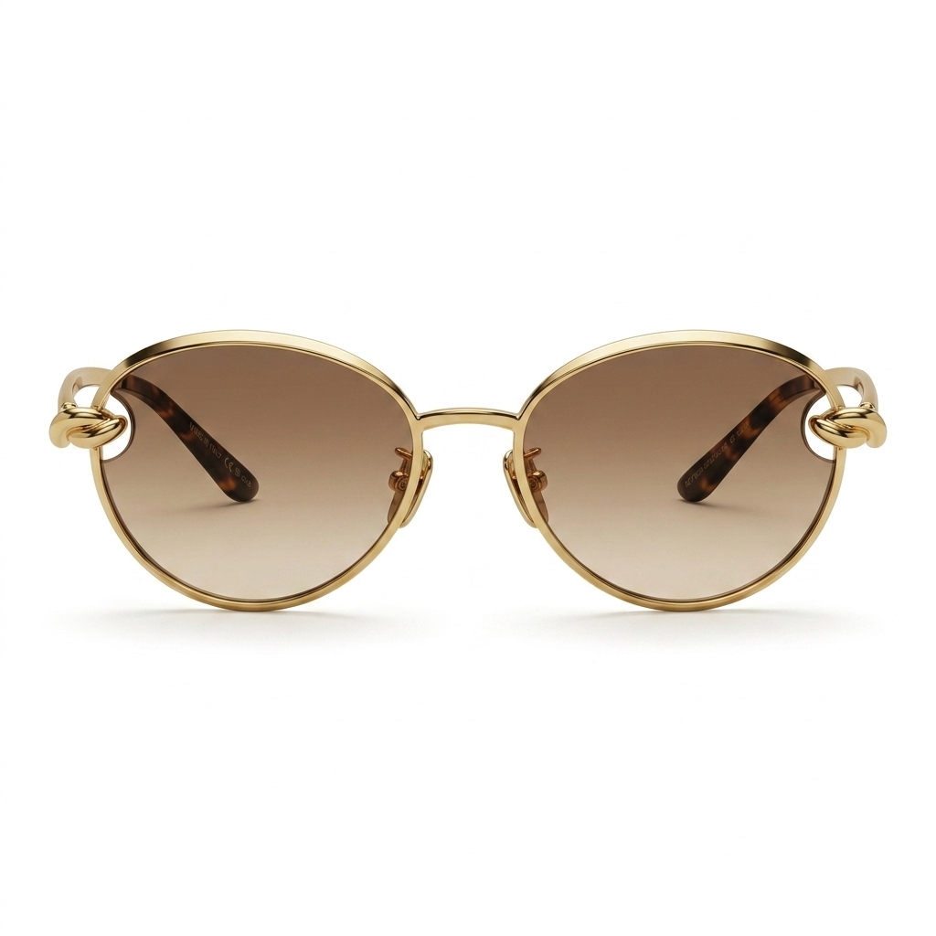 Stylish Gold Frame Round Sunglasses for Women