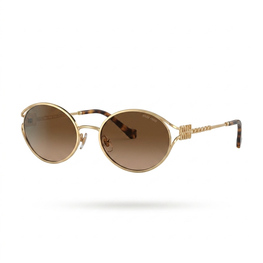 Miu Miu MU 02VS Gold Cat Eye Sunglasses