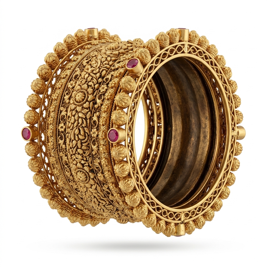 Ethnic Gold Plated Bangle Set for Women