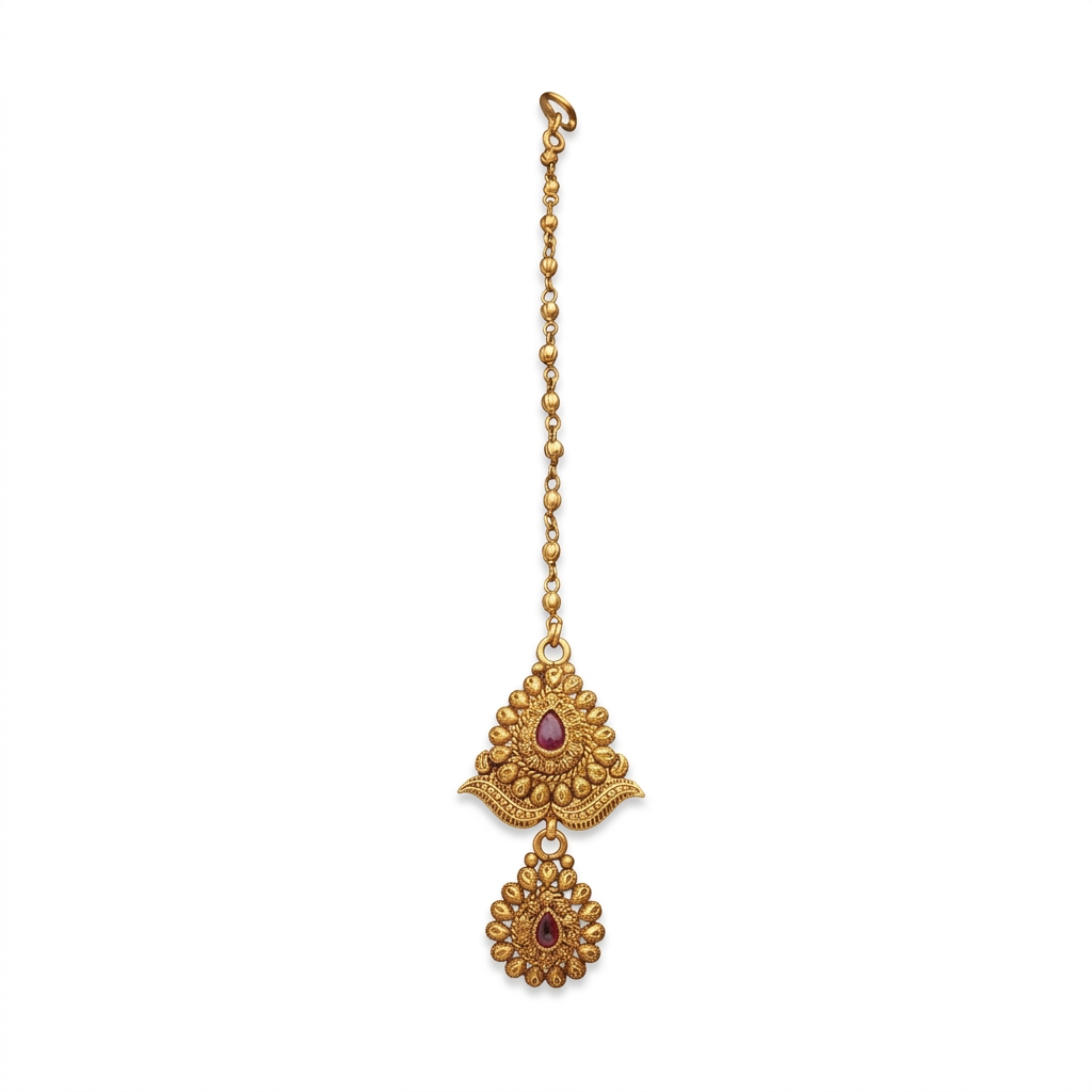 Antique Gold Plated Maang Tikka for Women