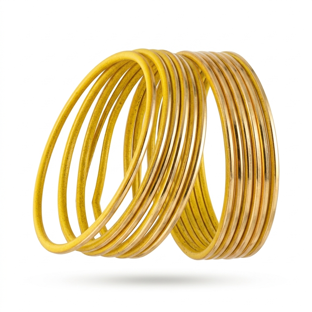 Yellow & Gold Bangle Set for Women
