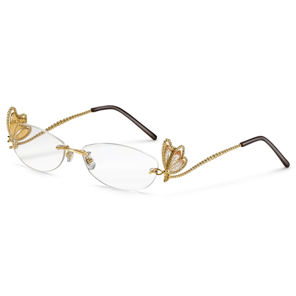 SICIS Luxury Butterfly Rimless Eyeglasses
