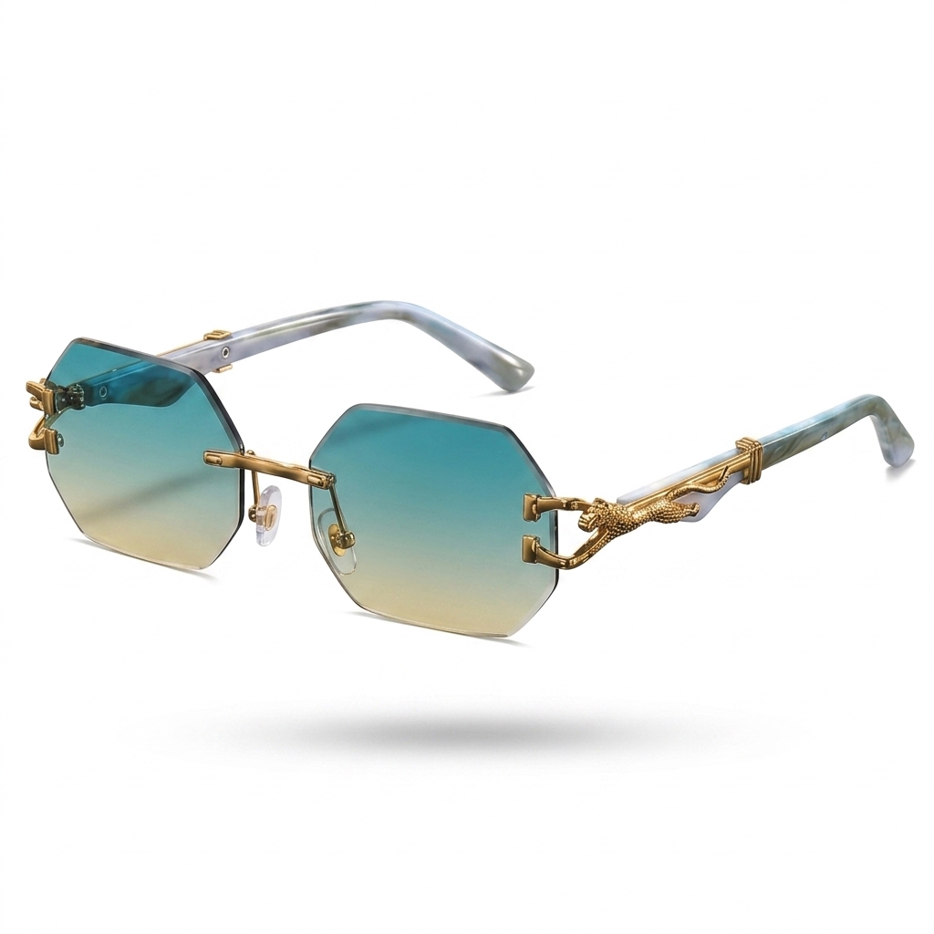 Stylish Octagonal Rimless Sunglasses