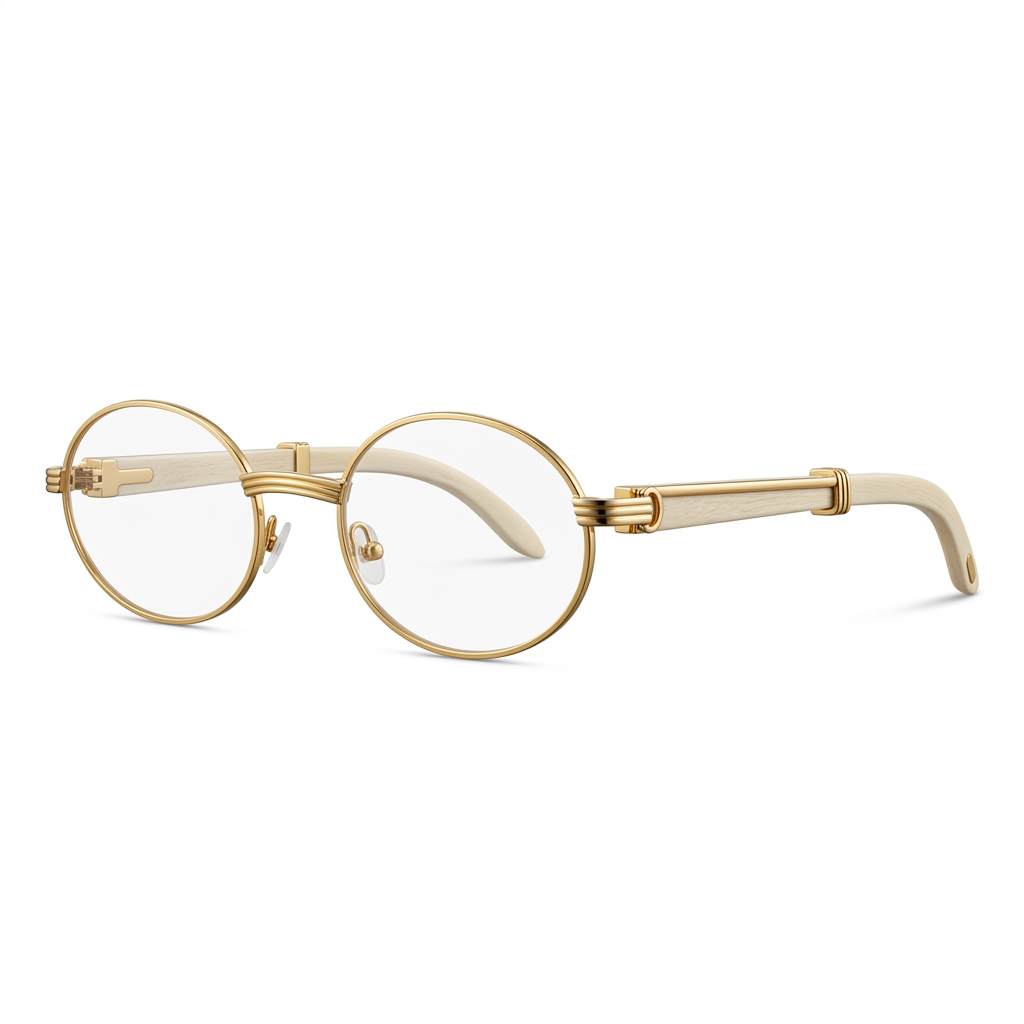 Round Golden Frame Spectacles for Men & Women