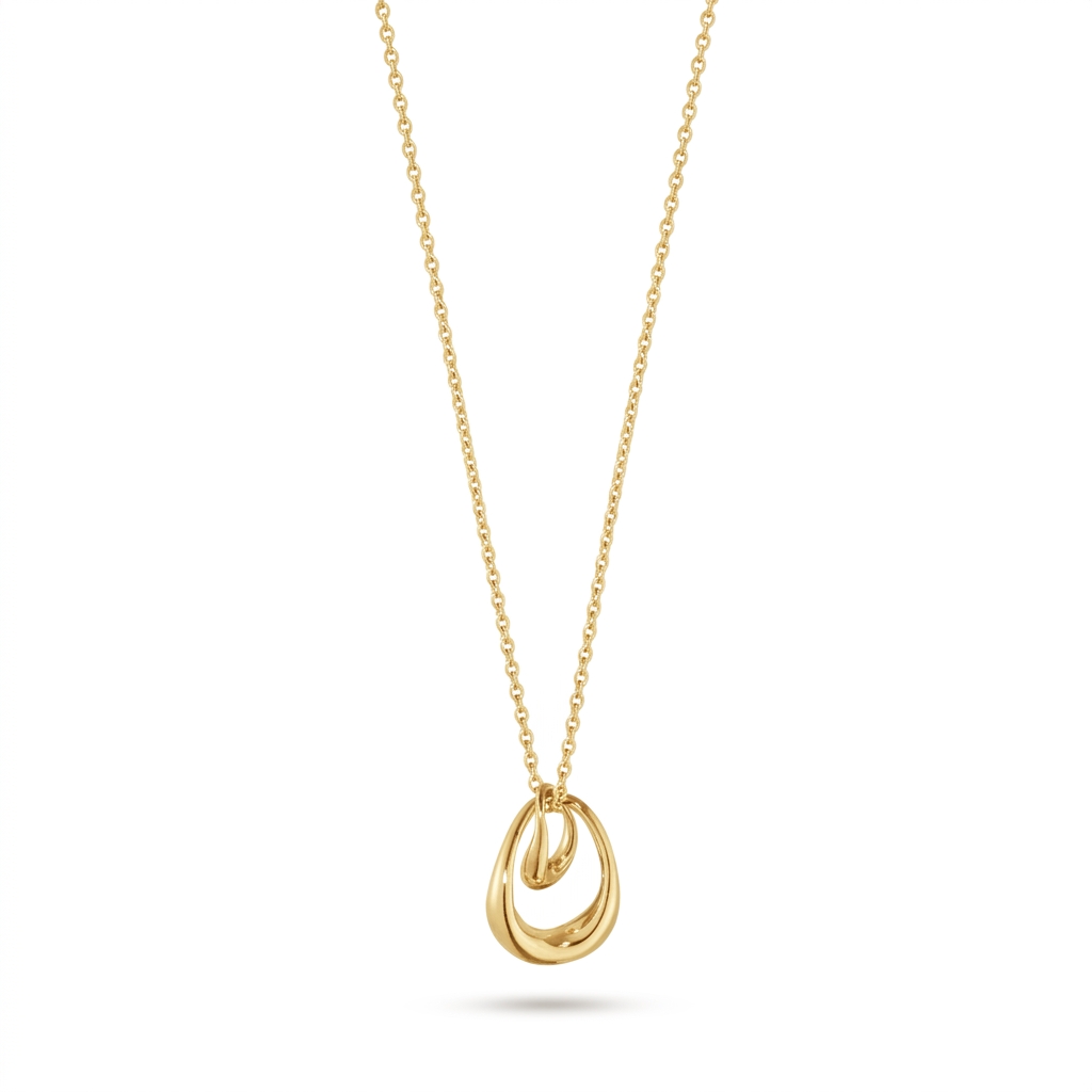 Gold Plated Abstract Design Necklace for Women
