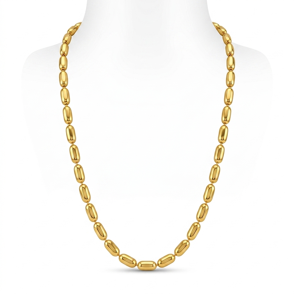 Traditional Gold Plated Beaded Chain for Women