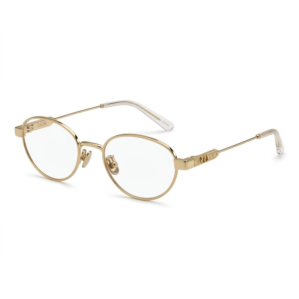 Dior Oval Gold Eyeglass Frame