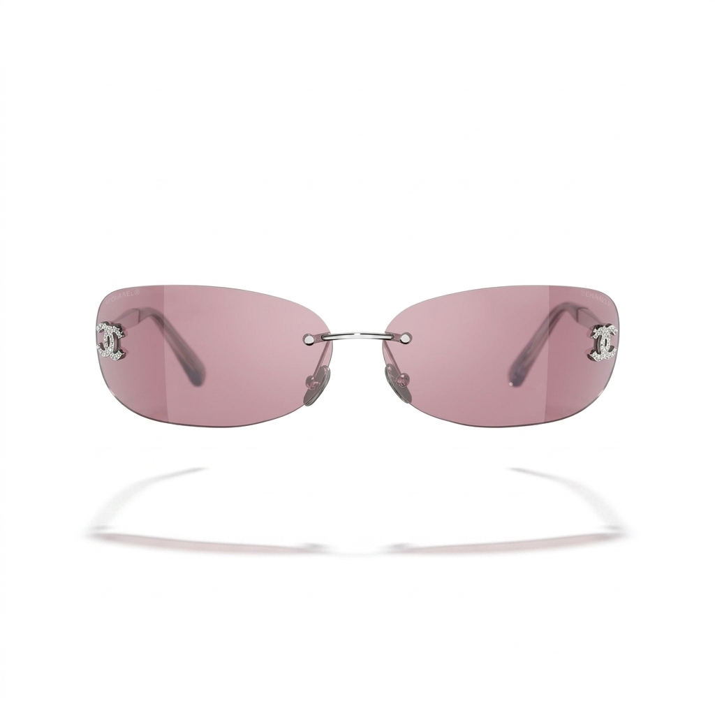 Stylish Pink Rimless Sunglasses for Women