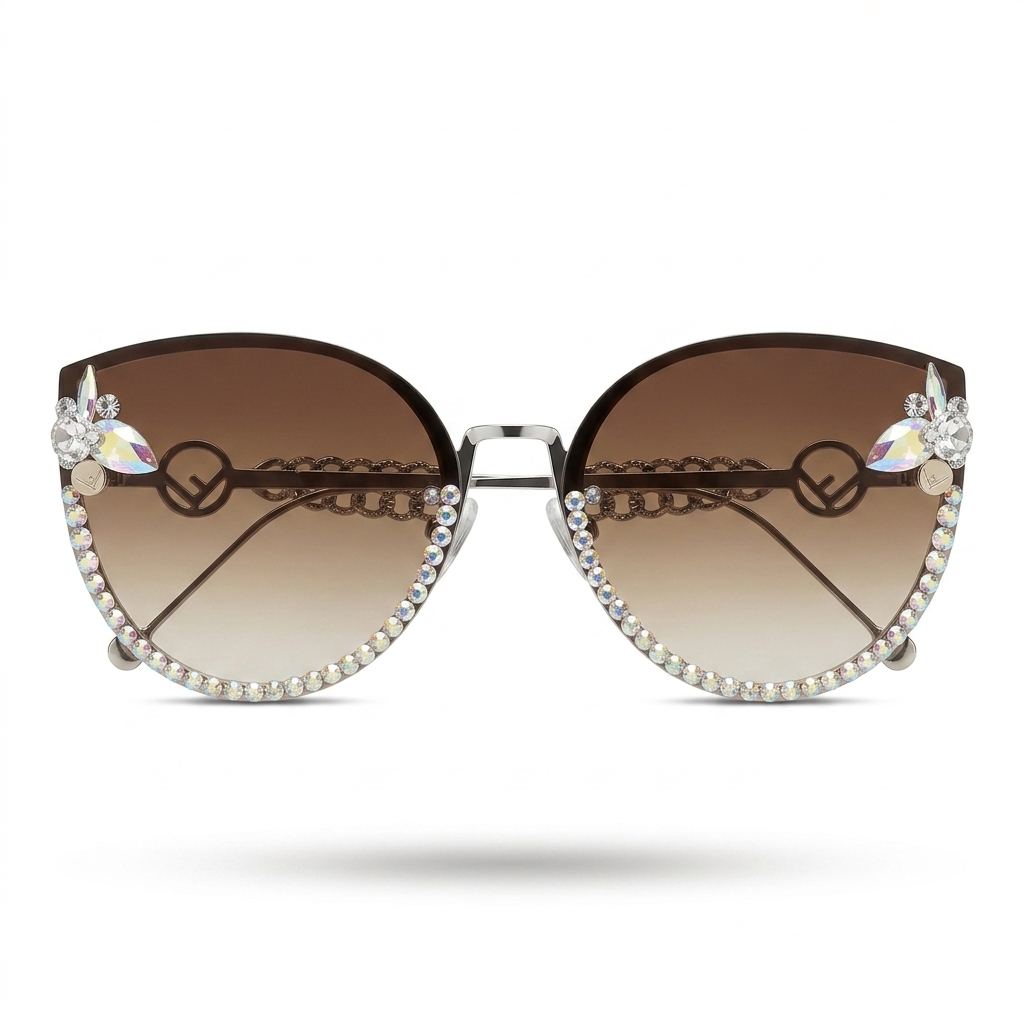 Fendi Women's Cat Eye Embellished Sunglasses
