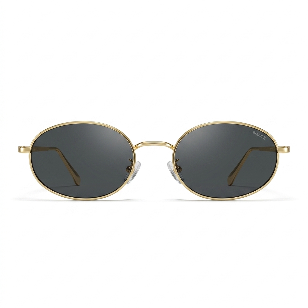 Trendy Oval Gold Frame Sunglasses