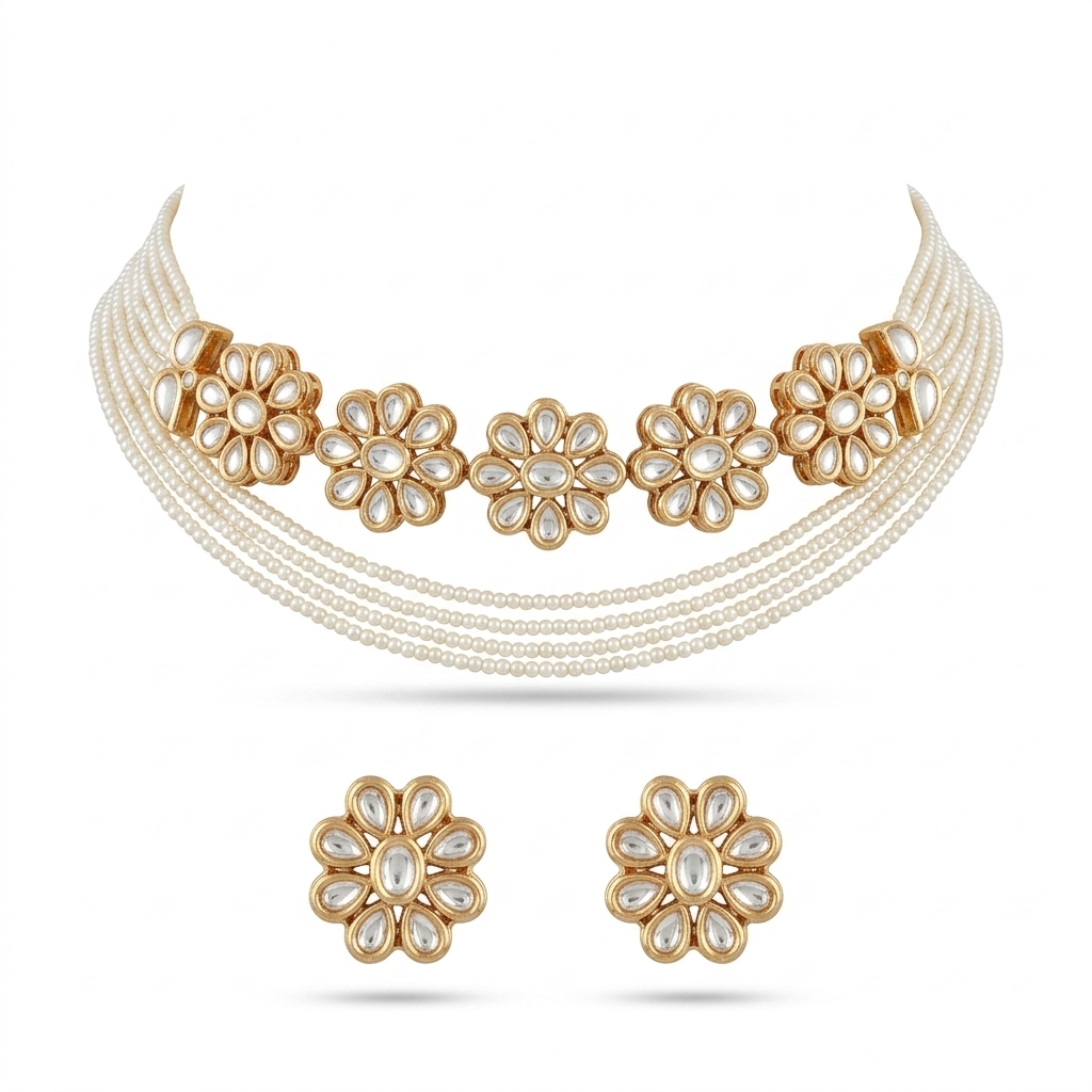 Elegant Pink Stone Gold Plated Dangler Earrings