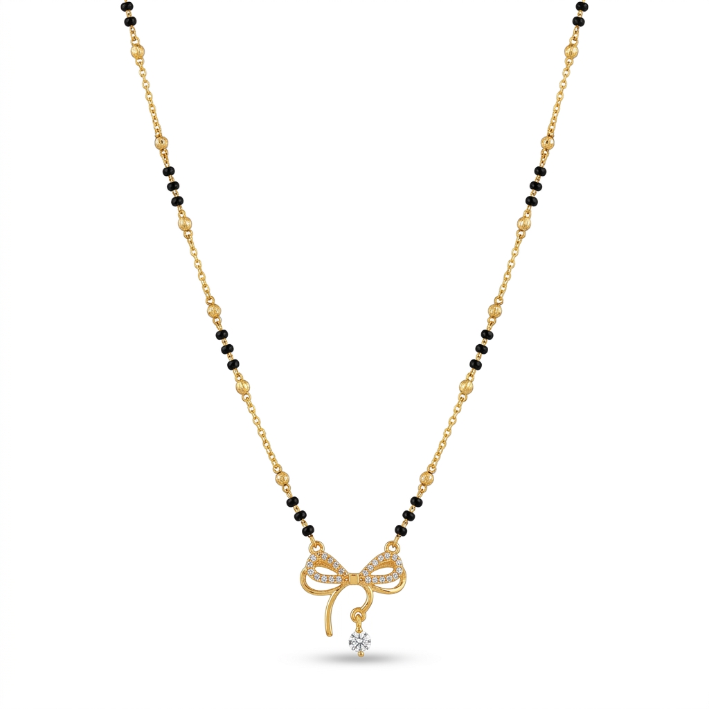 Bow Design Mangalsutra Necklace for Women