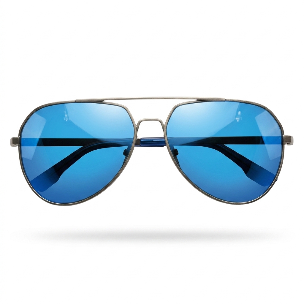 Blue Mirrored Aviator Sunglasses for Men & Women