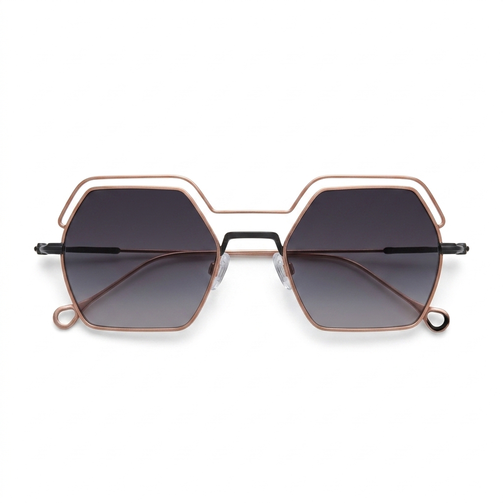 Hexagonal Double Rim Fashion Sunglasses