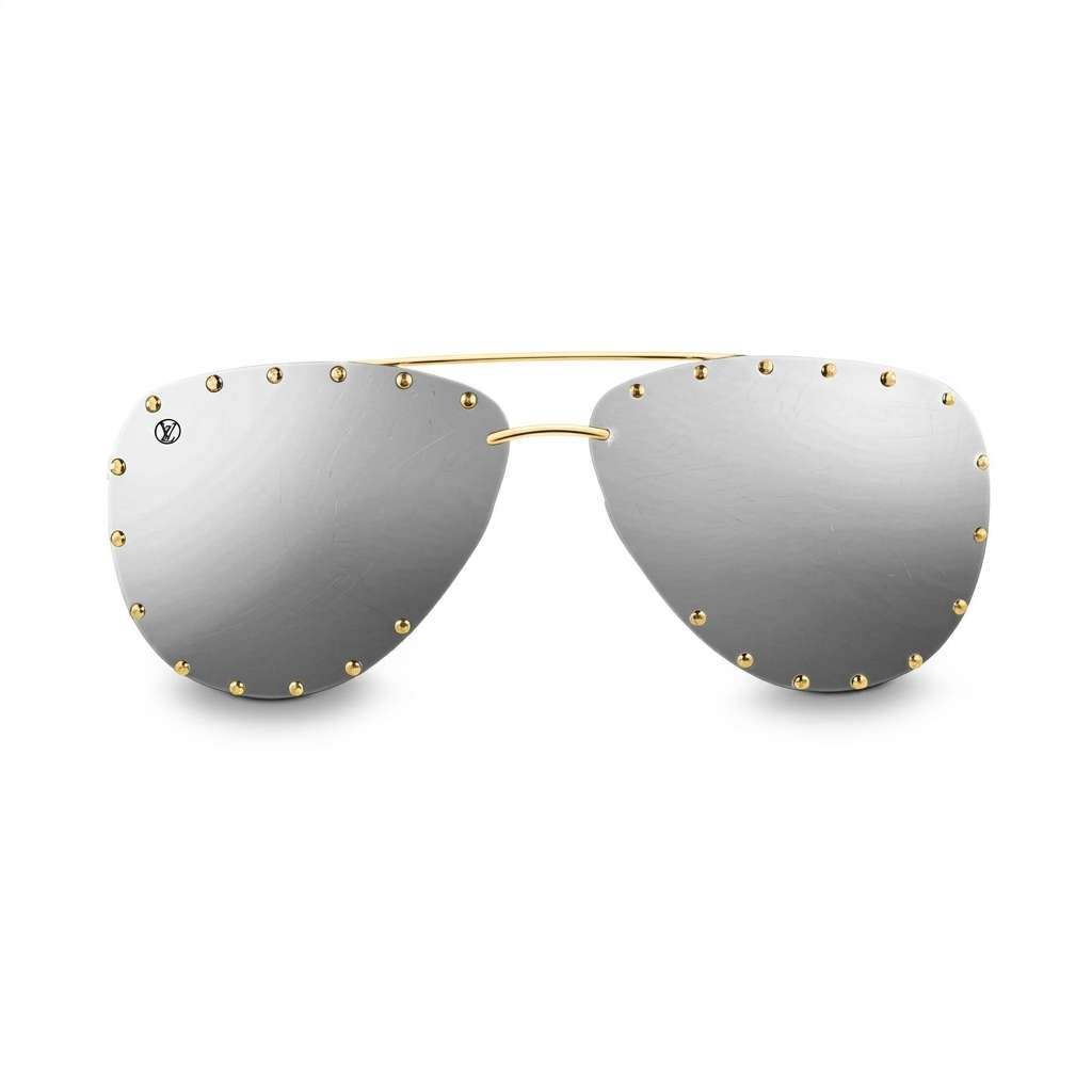 LV Style Mirrored Aviator Sunglasses