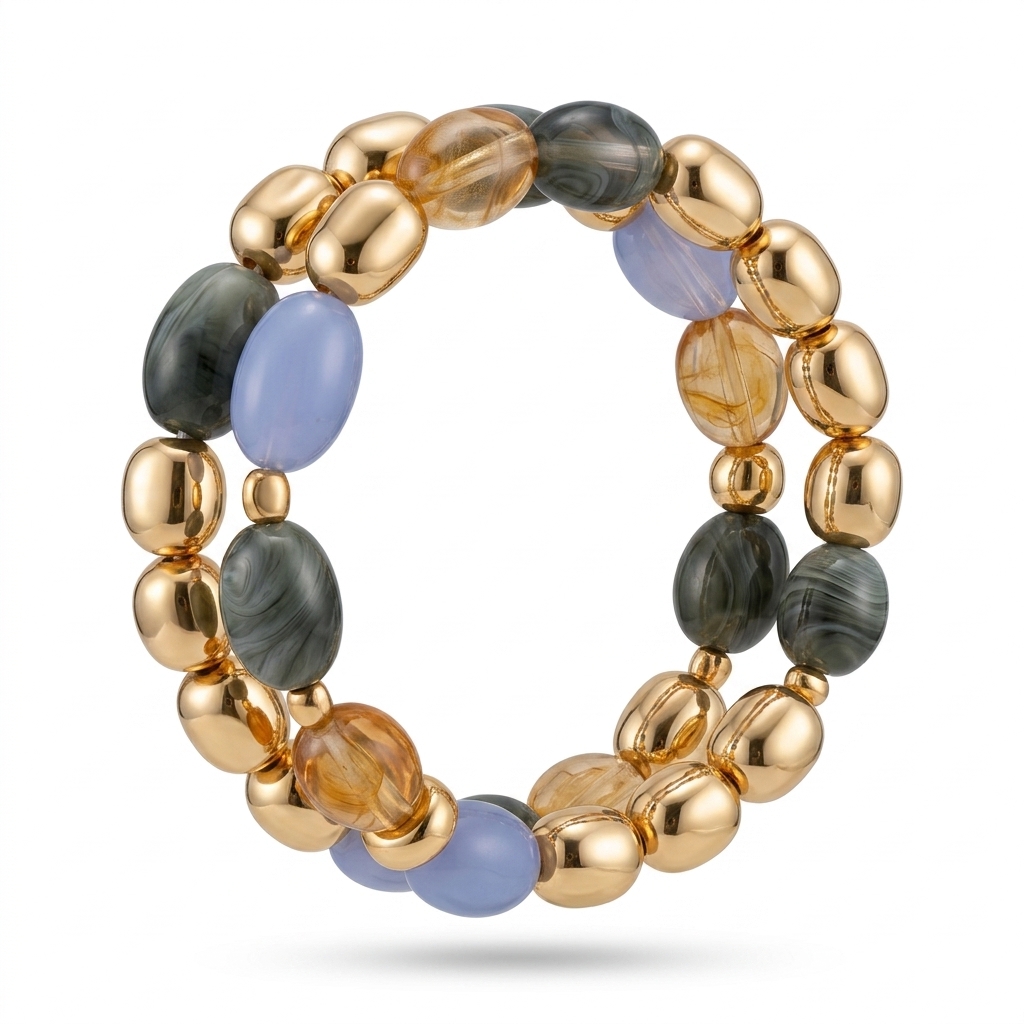 Elegant Multi-Bead Elastic Bracelet for Women