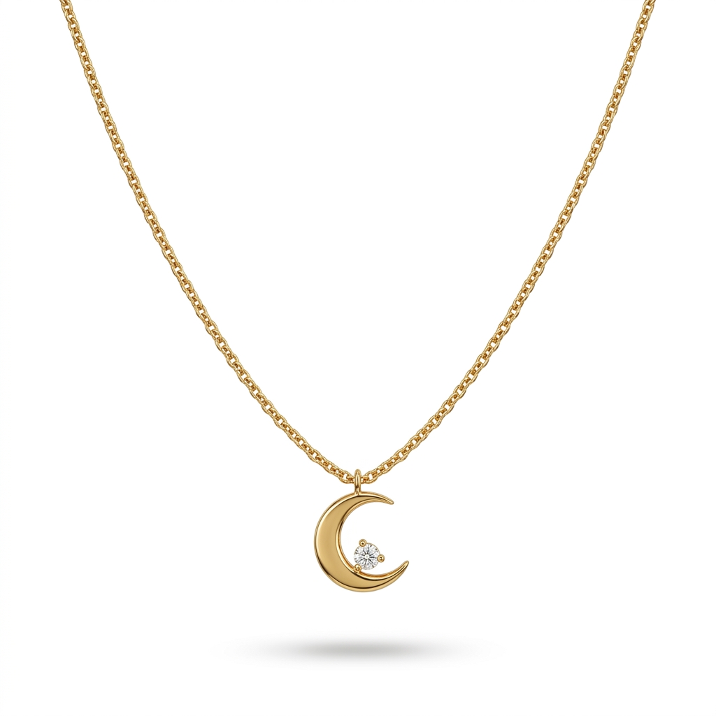 Elegant Gold Plated Moon Necklace for Women