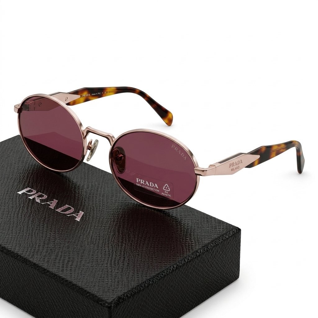 Prada Style Oval Sunglasses | 100% UV Protection