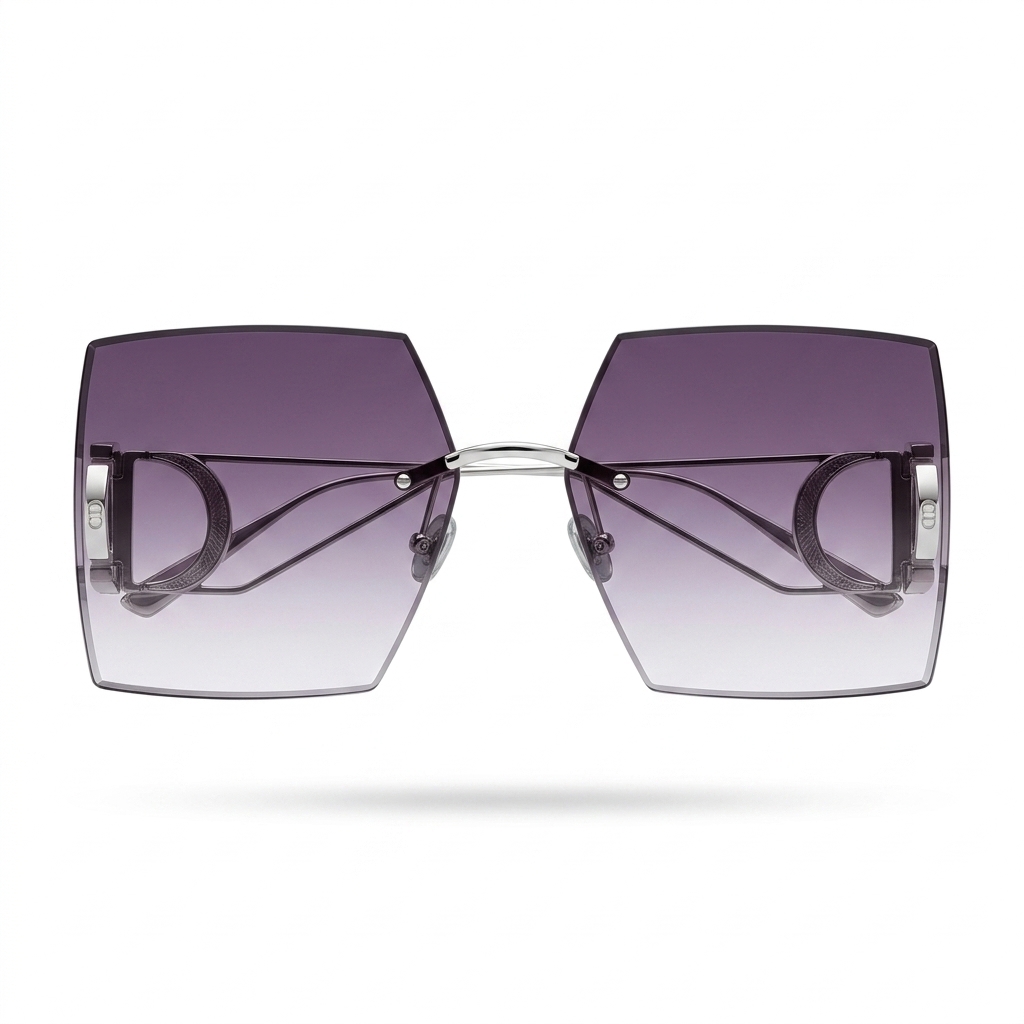 Fashion Oversized Rimless Sunglasses for Women